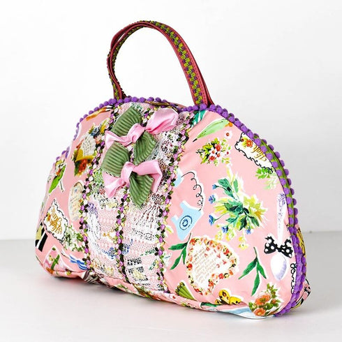 バッグ TUNIC タフタ転写プリント タウンウォークのランジュBag ピンク 17439-A